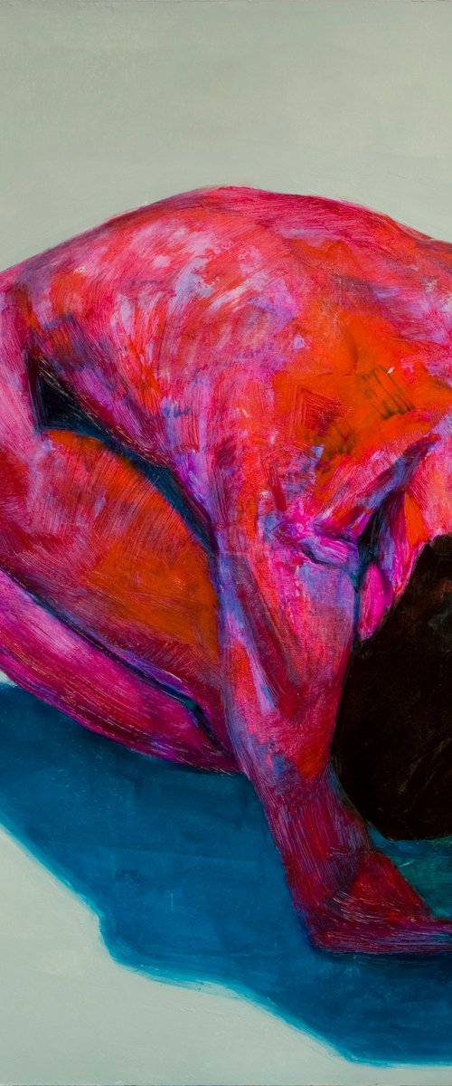 selfportrait red mauve green by Olivier Payeur