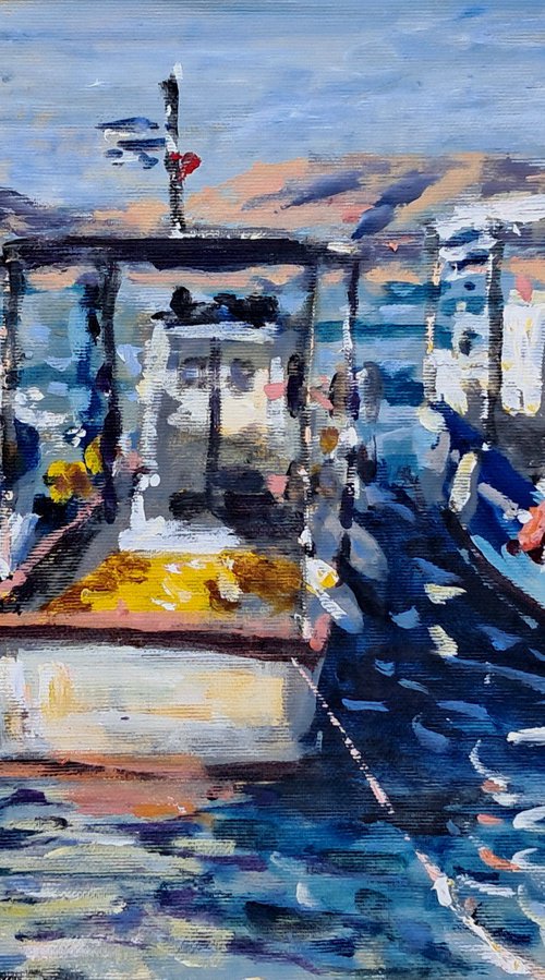 Three wooden boats by Dimitris Voyiazoglou