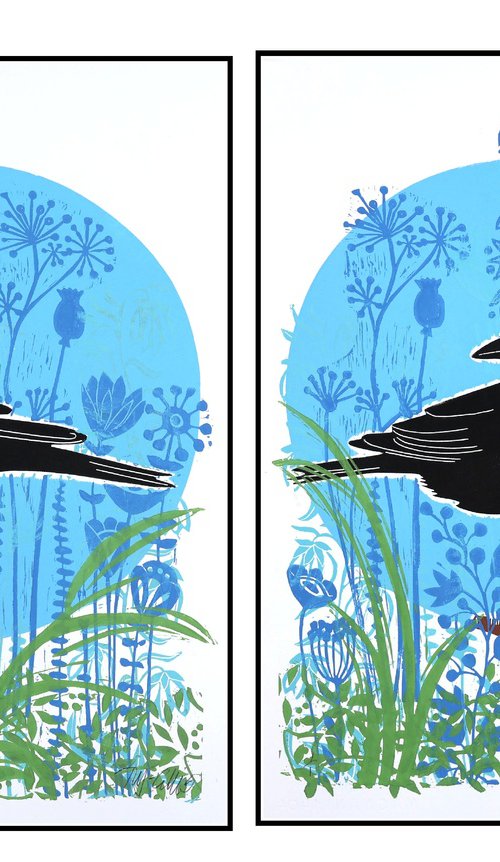 Crows wedding, print set by Mariann Johansen-Ellis