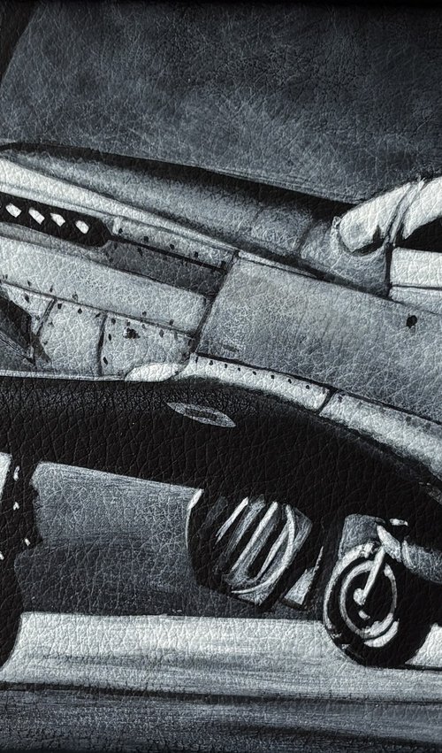 Monochrome medium P51 Mustang by Karl Hamilton-Cox