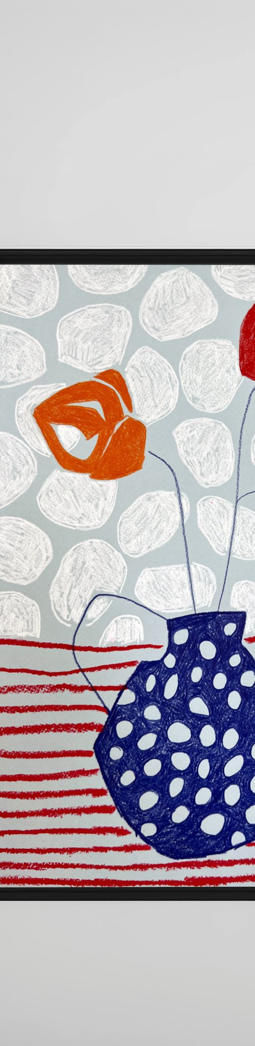 Polka Dot Vase with Flowers by Sasha Robinson