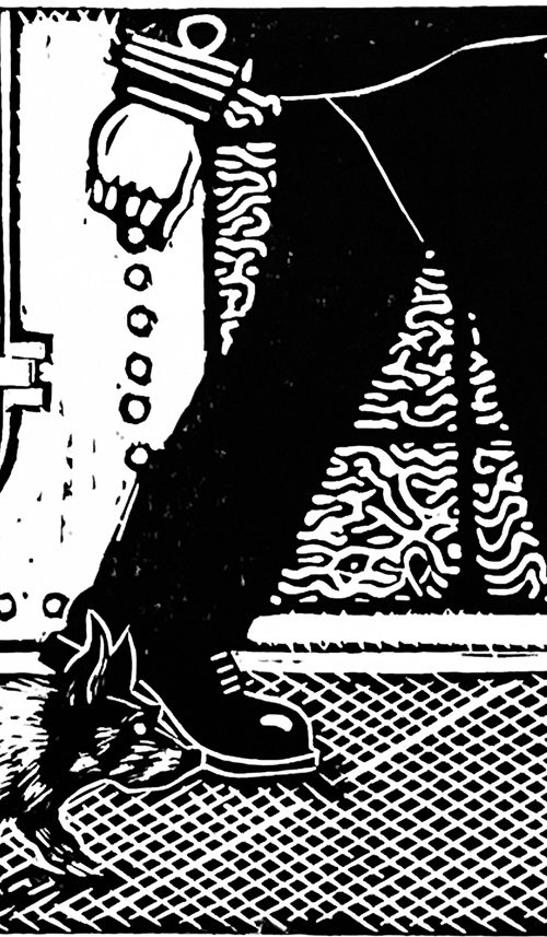 Quick March – Linocut Print by Mark Howard Jones