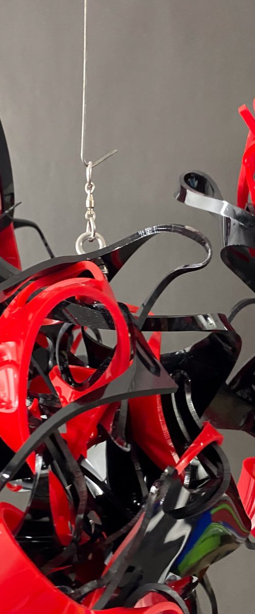 Drama 3 Mobiles Sculpture by Debra Ann