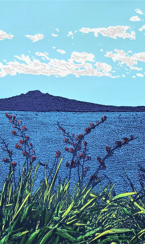 Coastal view of Rangitoto by Talia Russell