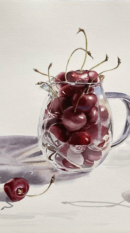Still life with cherries by Natalia Butenko