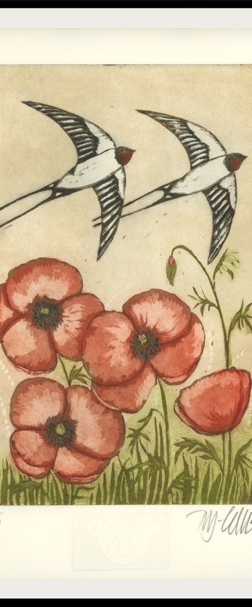 Swallows and Poppies by Mariann Johansen-Ellis