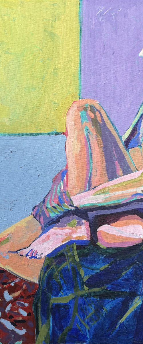 Seated Male Nude 2 by Hanna Bell