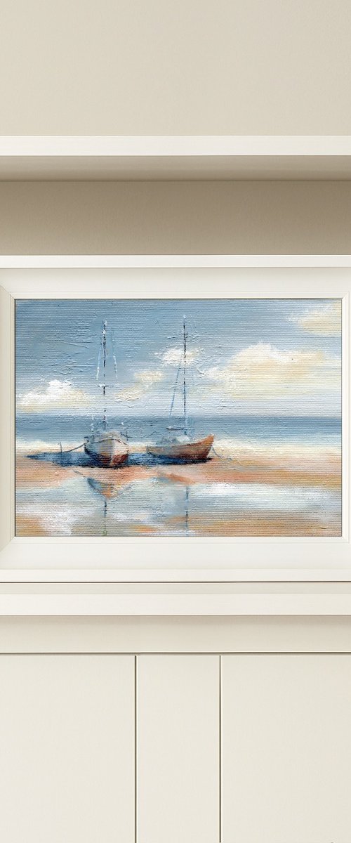 Sailboats on Shore by Alena Post