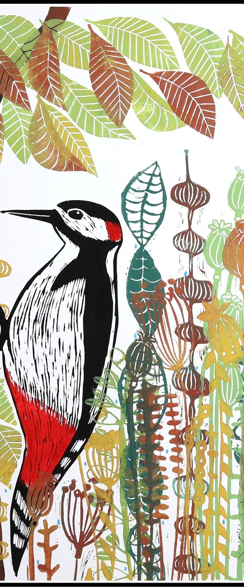 Woodpeckers Autumn by Mariann Johansen-Ellis